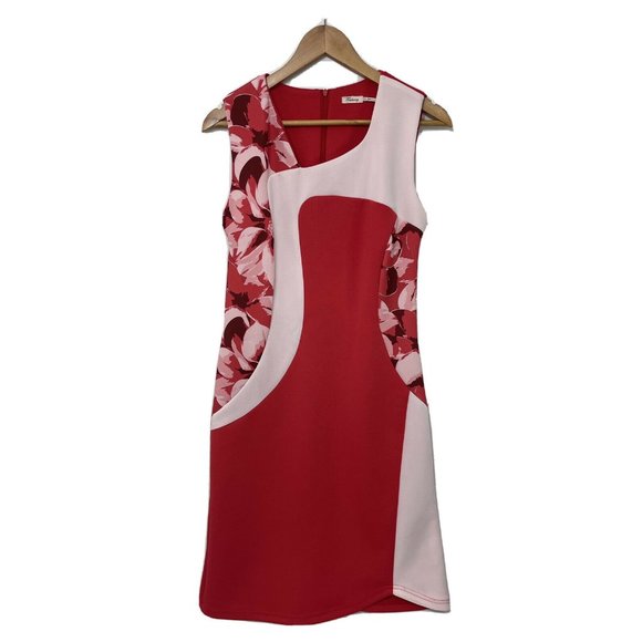 Teaberry Dresses & Skirts - Teaberry Red White Sleeveles Floral Cocktail Dress size 12